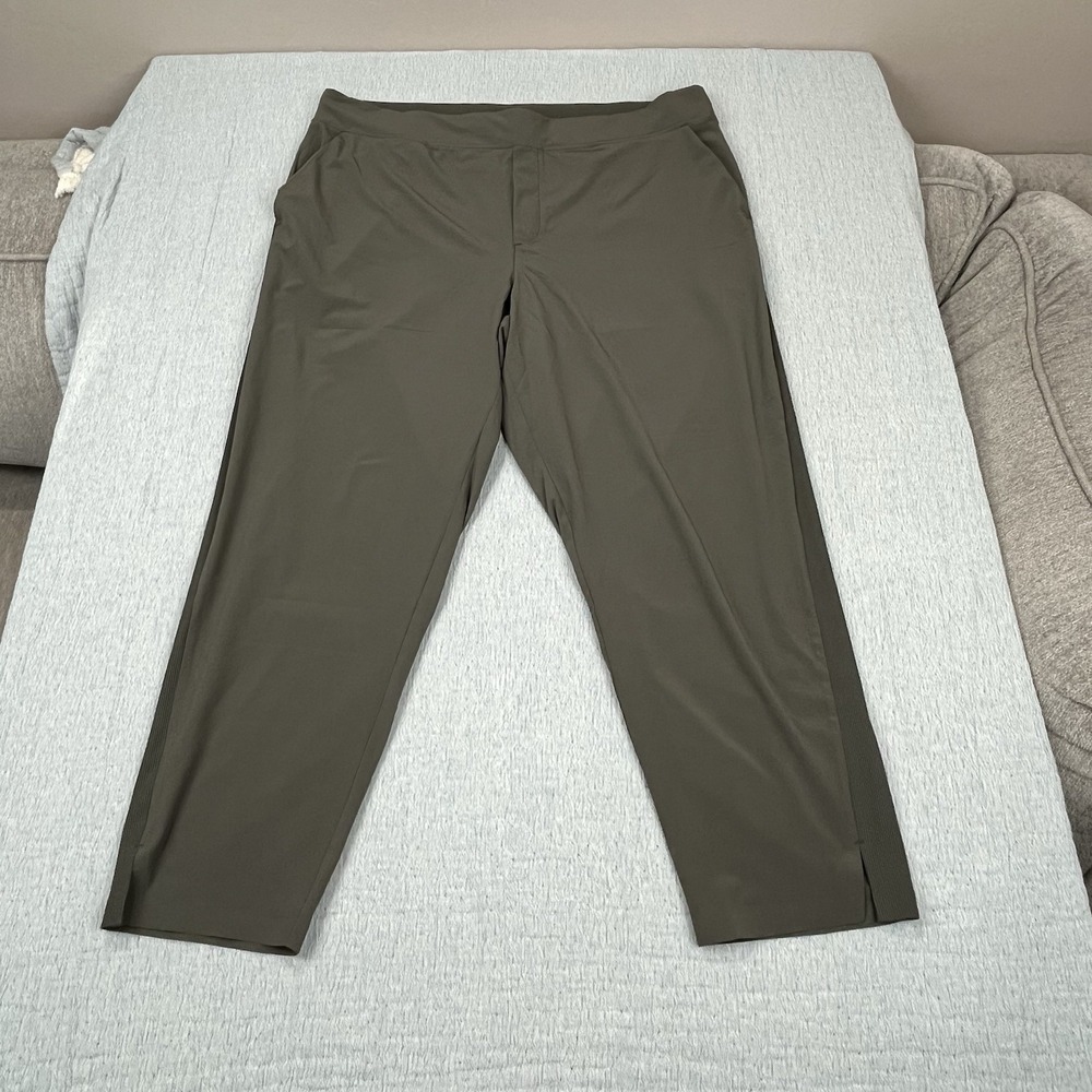 Athleta Brooklyn Ankle Pants 18 Army Green Womens Athleisure Lightweight
